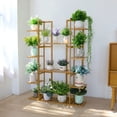 thumbnail image 4 of 9 Tier Bamboo Plant Stand Corner Shelf Garden Flower Pot Display Indoor Outdoor, 4 of 7