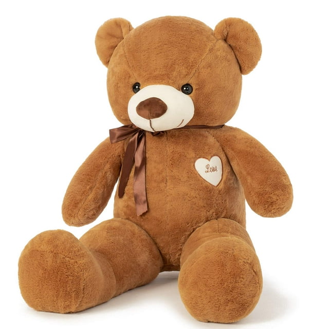 Oso de peluche YunNasi, grande, 80 cm, con corazón de amor
