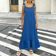 thumbnail image 2 of Sentmoon Robes Mignonnes Plage Sans Manches Col Rond Robes Soleil pour Femmes 2026 Vacances Printemps Couleur Unie Dos Ouvert Coupe Régulière Robe d'Été Agréable pour un Usage Quotidien Décontracté TTG, 2 of 8