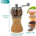 thumbnail image 2 of Pepper Grinder,Wooden Pepper Grinder,Hand Cranked Salt Grinder,Manual Seasoning Grinders,Ceramic Blades & Upgrade metal handle,Food Grade,Refillable Kitchen Utensils, Wood Color, 2 of 8