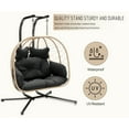 thumbnail image 6 of LHBcraft Double Wicker Swing Egg Chair Hammock Foldable Hanging Loveseat with Stand, UV Resistant Removable Cushions, 700LBS Capacity for Bedroom, Balcony, 6 of 7