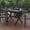 Gray Top/Gray Frame, variant on BizChair Commercial Grade X-Frame Outdoor Dining Table 59" x 35.5" with Faux Teak Poly Slats and Metal Frame, Gray/Gray