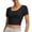Black, variant on Fsgntruao Women's Yoga Pants With Underwire Short-sleeved Breathable Sports Top