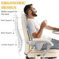 thumbnail image 3 of Homrest Executive Office Chair W/ Adjustable Lumbar Support, Massage Office Chair for Adult,White, 3 of 8