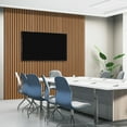 thumbnail image 3 of Wood Panels for Wall and Ceiling, 46.45" x 23.81" Wall Panels for Interior Wall Decor, 3D Wood Slat Wall Panel/Fluted Soundproof Wood Fluted Slat Sound Absorbing Panels, Teakwood 2 Pack, 3 of 8