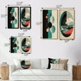 thumbnail image 4 of Designart "Retro Turquoise Paradise Illustrative Bliss I" Modern Geometric Wall Art Set Of 2 - Modern Turquoise Canvas Set For Living Room Decor, 4 of 6