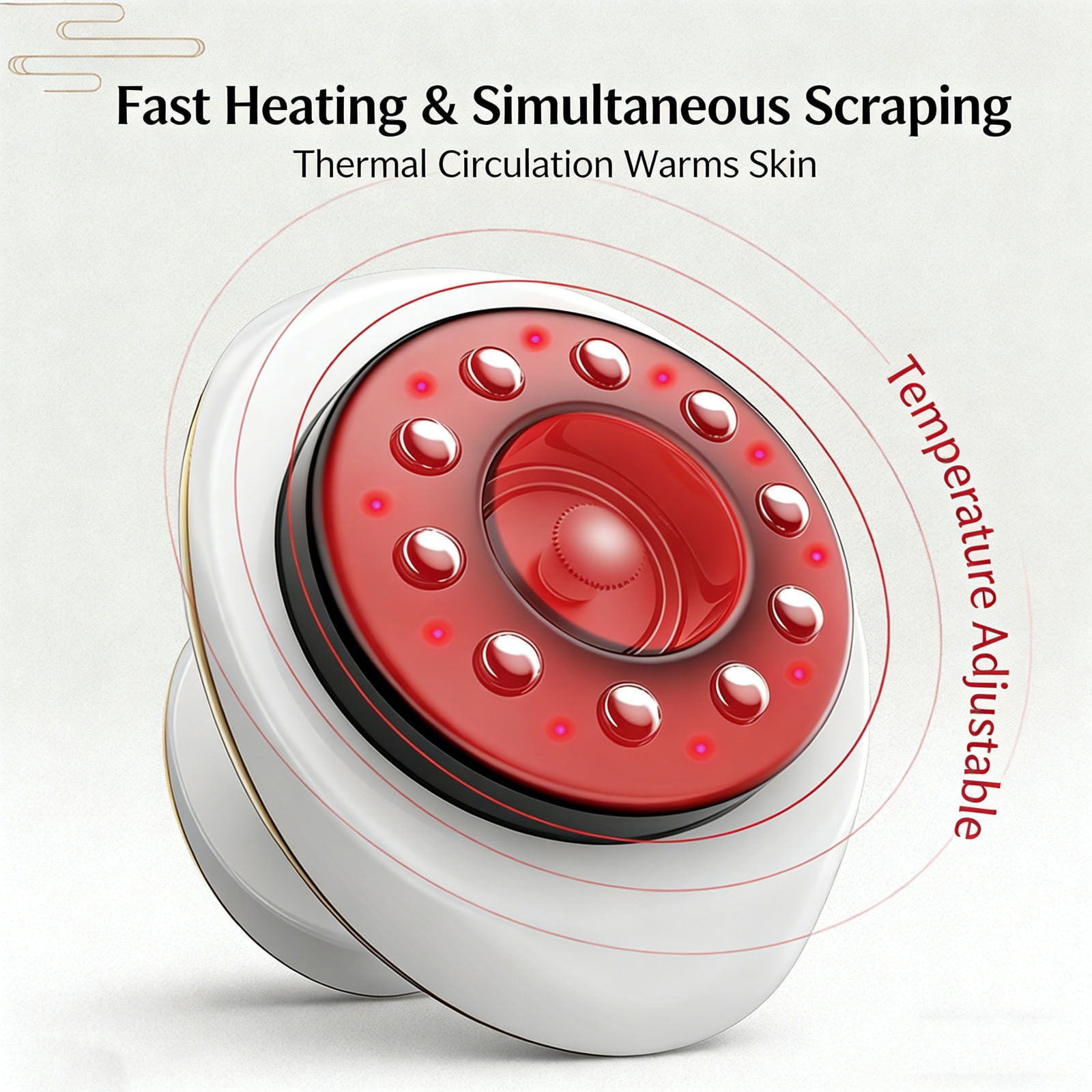 Facial Massager with Suction and Heat, 9-in-1 Vacuum Lifting Device for Face and Body, Red Light Therapy, Portable Cupping Scraping Tool for Muscle Relaxation and Skin Care