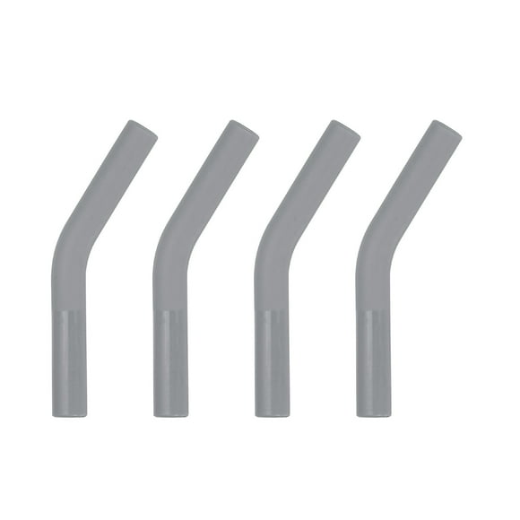 Uxcell 4Pcs Puntas de Pajilla de Silicona, Punta de Codo de Pajilla de Silicona, Cubiertas de Pajilla de Metal Reutilizables Suaves para Pajillas de Acero Inoxidable de 8mm/0.31" OD, Gris