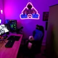 thumbnail image 5 of JFLLamp LED Neon Sign Gaming Theme Light Purple Blue Wall Decor USB Powered Acrylic Backboard Hanging Light for Room Setup, 5 of 7