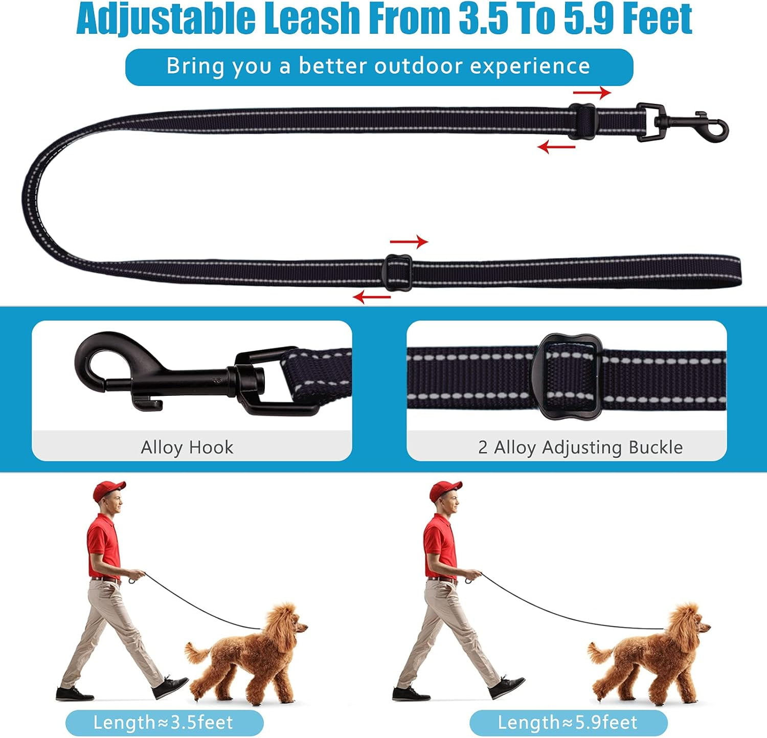 Solennerer Dog Collar Dog Leash Sets Heavy Duty Pet Leash Lead Rope for Small Medium Large Dogs Walking Running Training