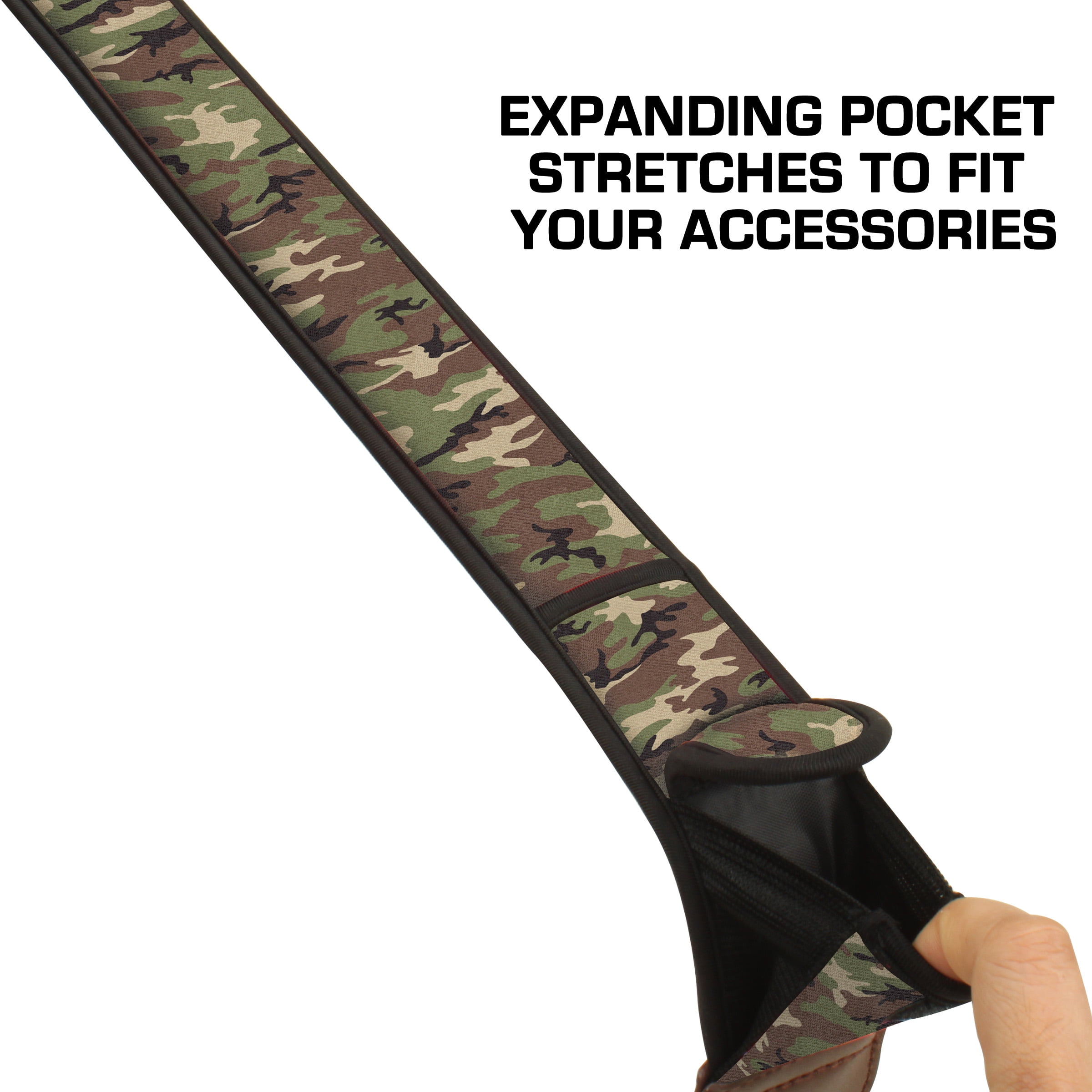 TrueSHOT Camera Strap with Camouflage Neoprene Design and Accessory Storage Pockets by USA Gear