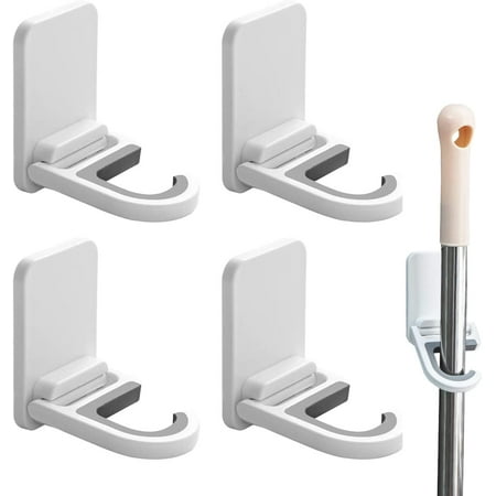 Adhesive Tool Holder Broom Holder Wall Mounted, FUNHOUR Mop Holders Broom How To Hang