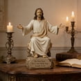 thumbnail image 2 of Honmine Resin Sitting Figure Home Decoration Ornaments, Jesus Figurine for Shelf, Mantel, Desk, Religious Gift for Home, Church, Prayer Room, 2 of 6