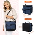 thumbnail image 5 of OPUX Insulated Lunch Box for Men Women Kids, Leakproof Reusable Lunch Bag Cooler for Work School Office, Soft Thermal Lunchbox Tote Shoulder Strap for Boys Girls Adults, Heather Navy, 18 Can/10L, 5 of 9