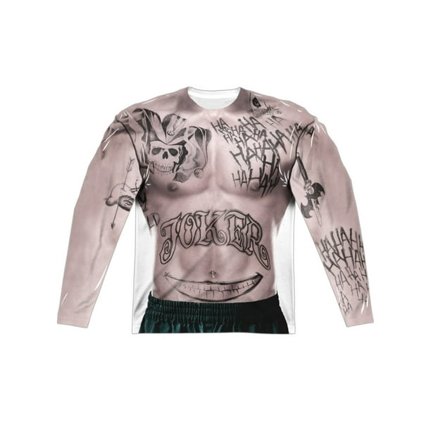 Suicide Squad Joker Tattoos Torso Costume Adult Front Back Print Poly Crewneck Walmart Com