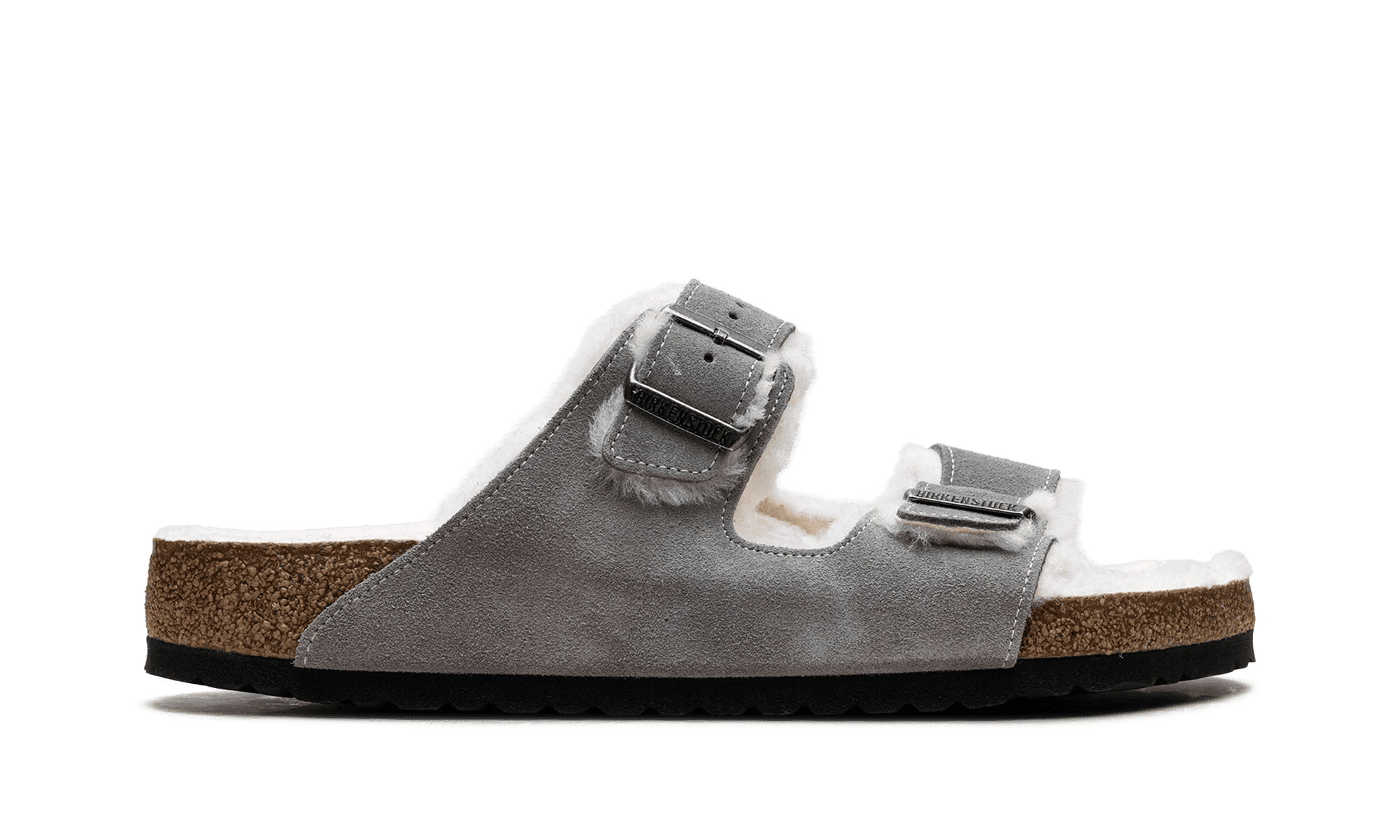 BIRKENSTOCK MENS Arizona Shearling "Stone Coin - Wide Fit" 1017402 Stone Coin 1017402 Stone Coin from Stadium Goods