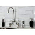 thumbnail image 3 of Kingston Brass KS7798PXBS English Country Two-Handle 3-Hole Deck Mount Bridge Kitchen Faucet with Brass Side Sprayer in Brushed Nickel, 3 of 8