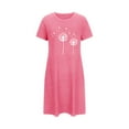thumbnail image 4 of Sakmal Lightweight Moomoo Sleep Dress for Women Short Pink Night dress Short Sleeve Print Nightgowns for Women, 4 of 6