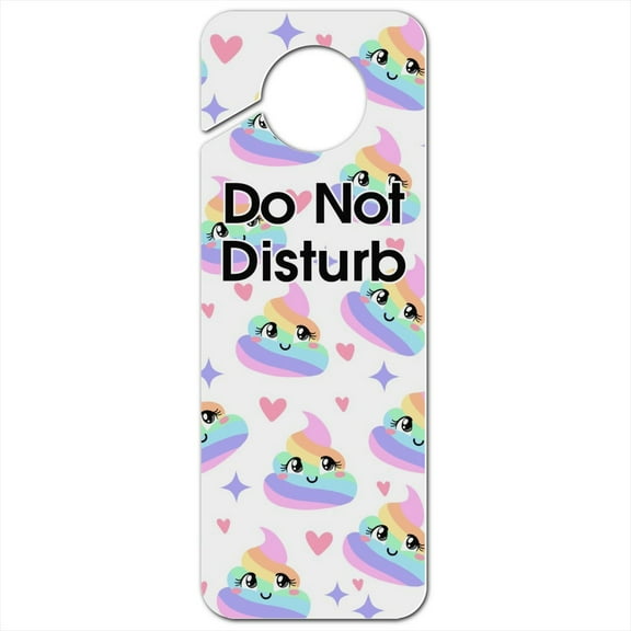 Cute Rainbow Poop Pattern Plastic Door Knob Hanger Sign