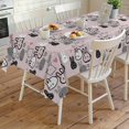 thumbnail image 4 of Easter Rabbit Rectangle Tablecloth, Cartoon Cute Bunny Sketch on Pink Waterproof & StainResistant Tablecloth, Washable Oil-proof Table Cover for Dining/Party/Wedding/Camping/Buffet 54x108 In, 4 of 9