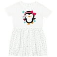 thumbnail image 3 of Inktastic Penguin Girl Snowflakes Girls Toddler Dress, 3 of 5