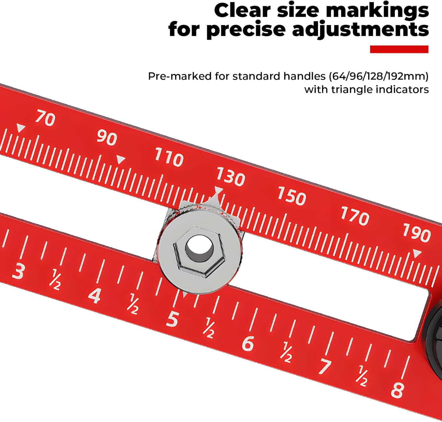 Cabinet Hardware Jig, Adjustable Drill Guide Template for Knobs and Handles, Marking Gauge Tools for Woodworking Fits 2.5" to 7.8" Spacing