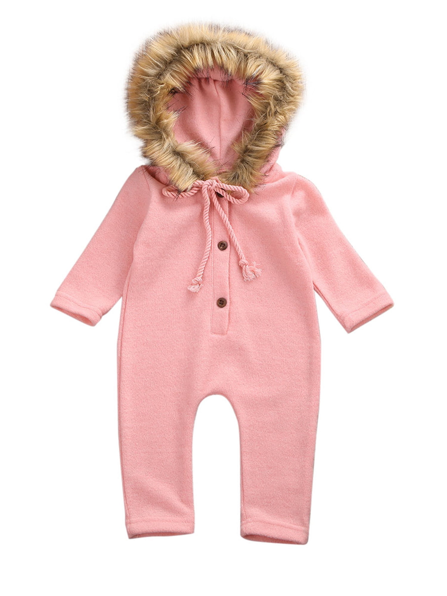 Petyoung Baby Knitted Sweater Romper Longsleeve Hooded Jumpsuit for 3-24M Baby Boy Girls