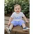 thumbnail image 6 of BemeyourBBs Baby Boy Half Birthday Outfit Letter Embroidery T-Shirt + Plaid Shorts, 6 of 9