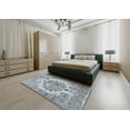 thumbnail image 4 of Ahgly Company Indoor Square Traditional Light Steel Blue Persian Area Rugs, 8' Square, 4 of 6