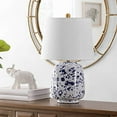 thumbnail image 2 of Safavieh Lighting Collection Greyon Navy Blue Ceramic 23-inch Bedroom Living Room Home Office Desk Nightstand Table Lamp (LED Bulb Included), 2 of 5