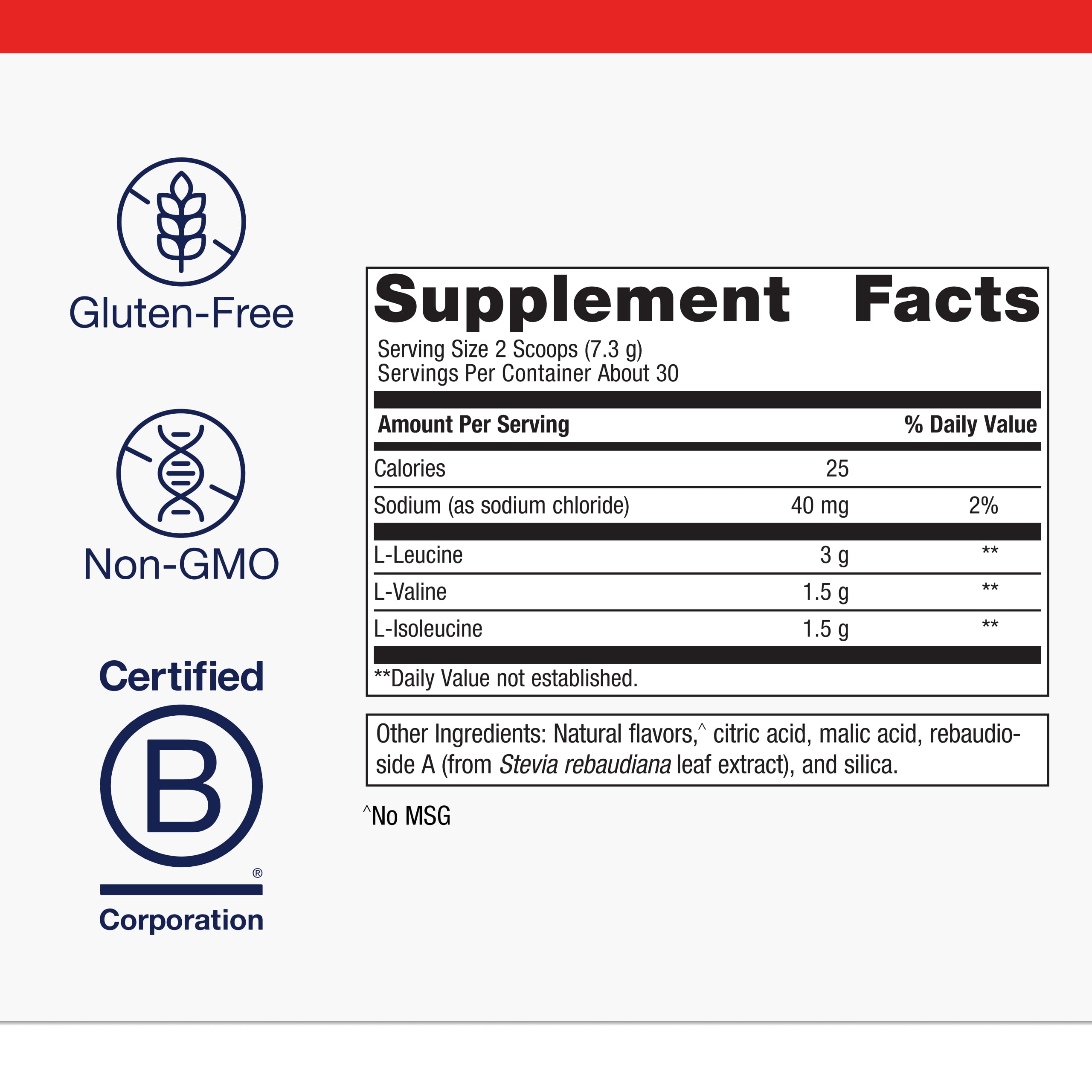 Metagenics BCAAs Powder 7.72 oz (219 g), Orange Mango Flavor, 30 Servings - Non-GMO, Gluten Free, Vegetarian
