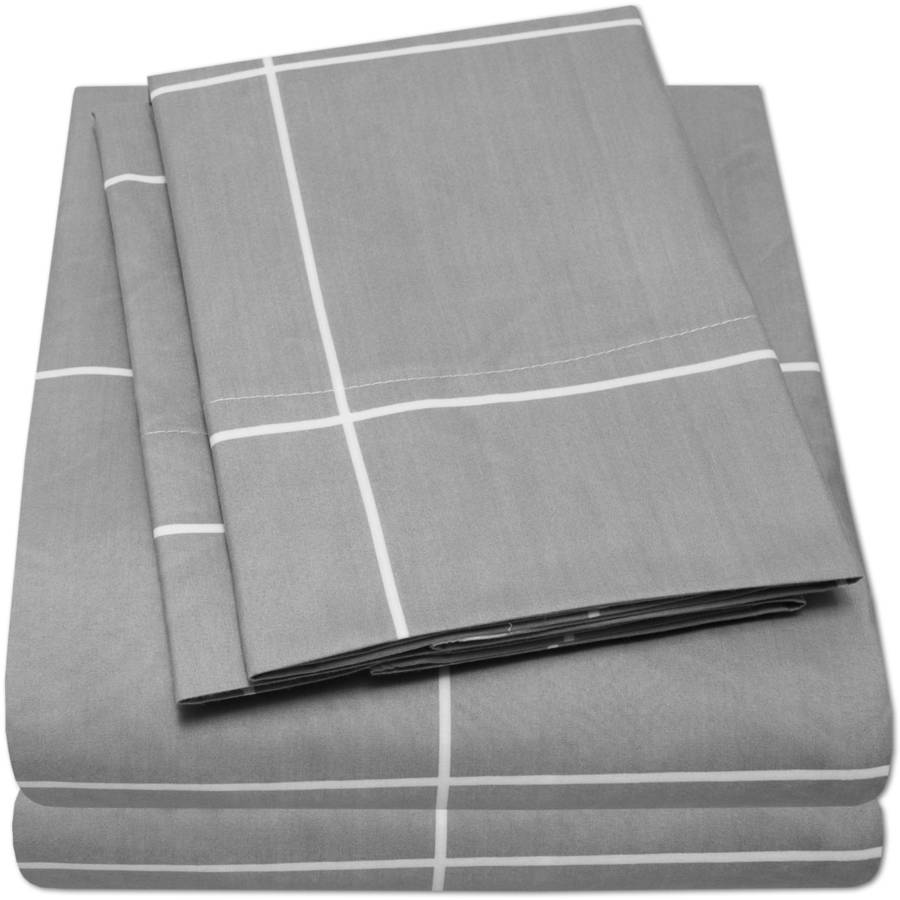 Loft Collection Modern Window Pane Pattern Sheet Set