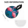thumbnail image 5 of Flamingo Tropical Rainforest Set of 2pcs PU Leather Round Suitcase Tags with Privacy Cover and Name ID Tag - Ideal for Travel Luggage, Handbags, Backpacks, School Bags, 5 of 6