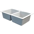 thumbnail image 2 of Transolid Aversa 33in x 22in silQ Granite Drop-in Double Bowl Kitchen Sink with 3 CDE Faucet Holes, In White, 2 of 4