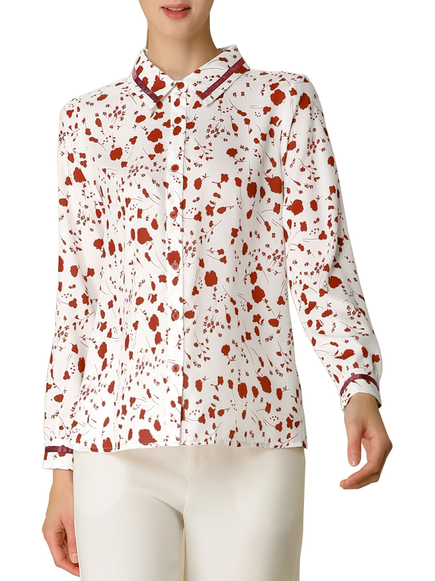 floral button up shirts womens