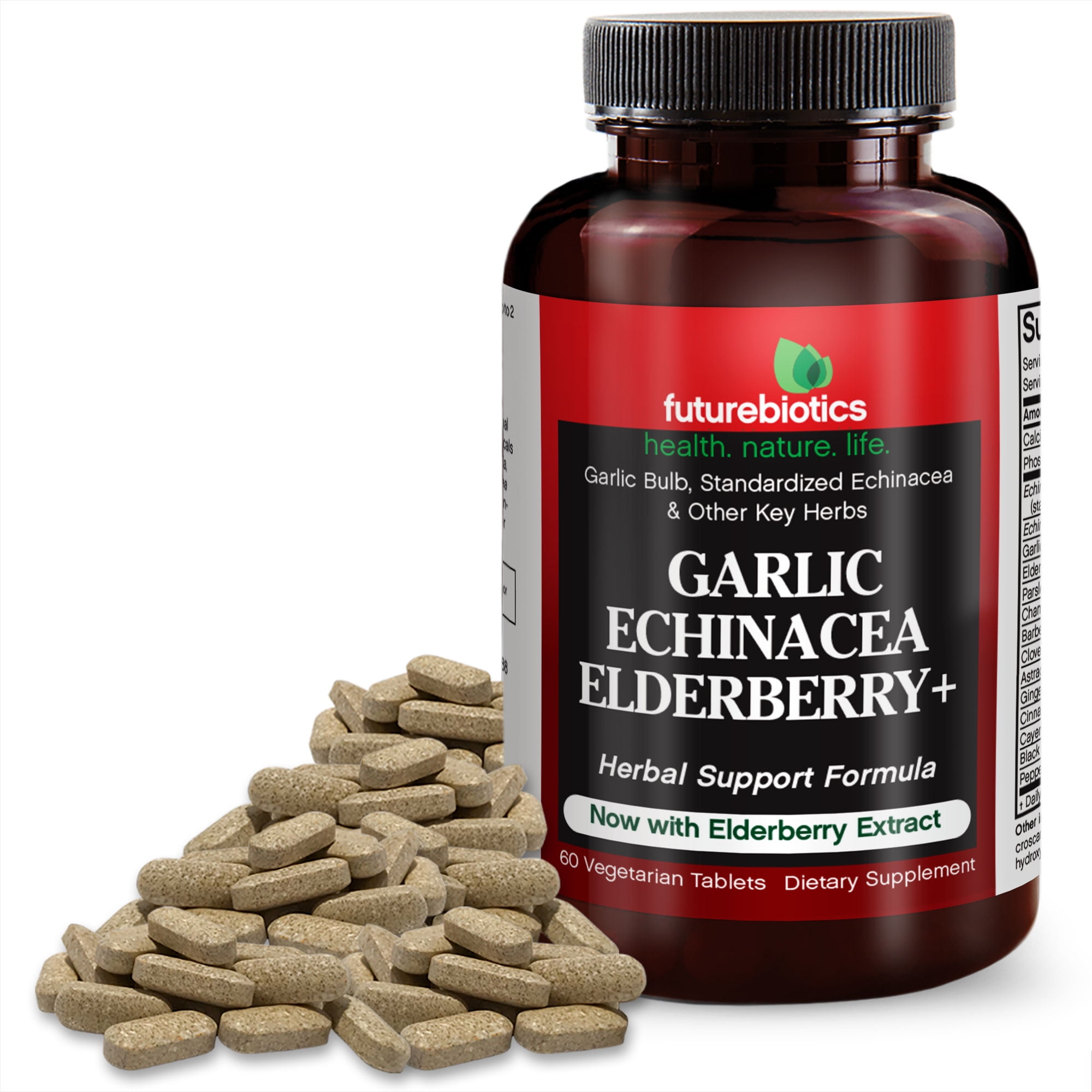 Futurebiotics Garlic Echinacea Elderberry+ Immune Support, 60 Tablets