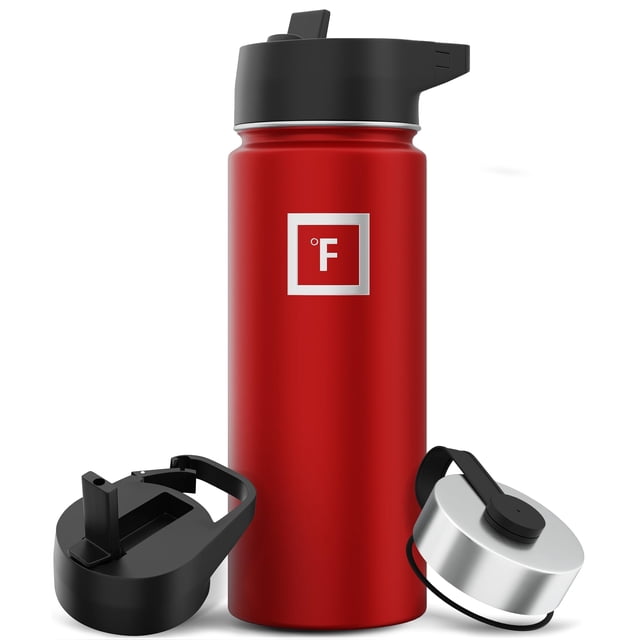 Botella de hidratación IRON °FLASK para acampar y hacer senderismo, 500 ml, color rojo fuego