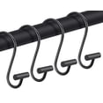 thumbnail image 2 of Ganchos para cortina de ducha de color negro, anillos decorativos para cortinas de ducha de baño, juego de 12 ganchos para ducha de metal resistentes a la oxidación de primera calidad, diseño en, 2 of 7