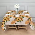 thumbnail image 3 of Beige Sunflower Letter Pattern Square Tablecloth,Waterproof Square Table Cover,Wipeable Spillproof Washable Table Cover for Home Kitchen Party Decor 42"X42"(107x107cm), 3 of 6