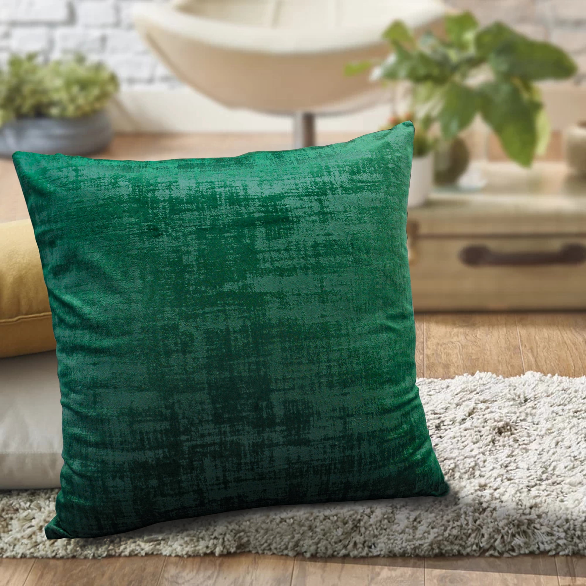 Home Soft Things Textured Velvet 4 Piece Throw Pillow Cover Set - Eden - 20" x 20"