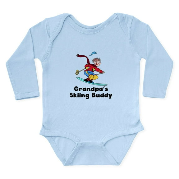 CafePress - Grandpas Skiing Buddy Body Suit - Long Sleeve Cotton Baby Bodysuit