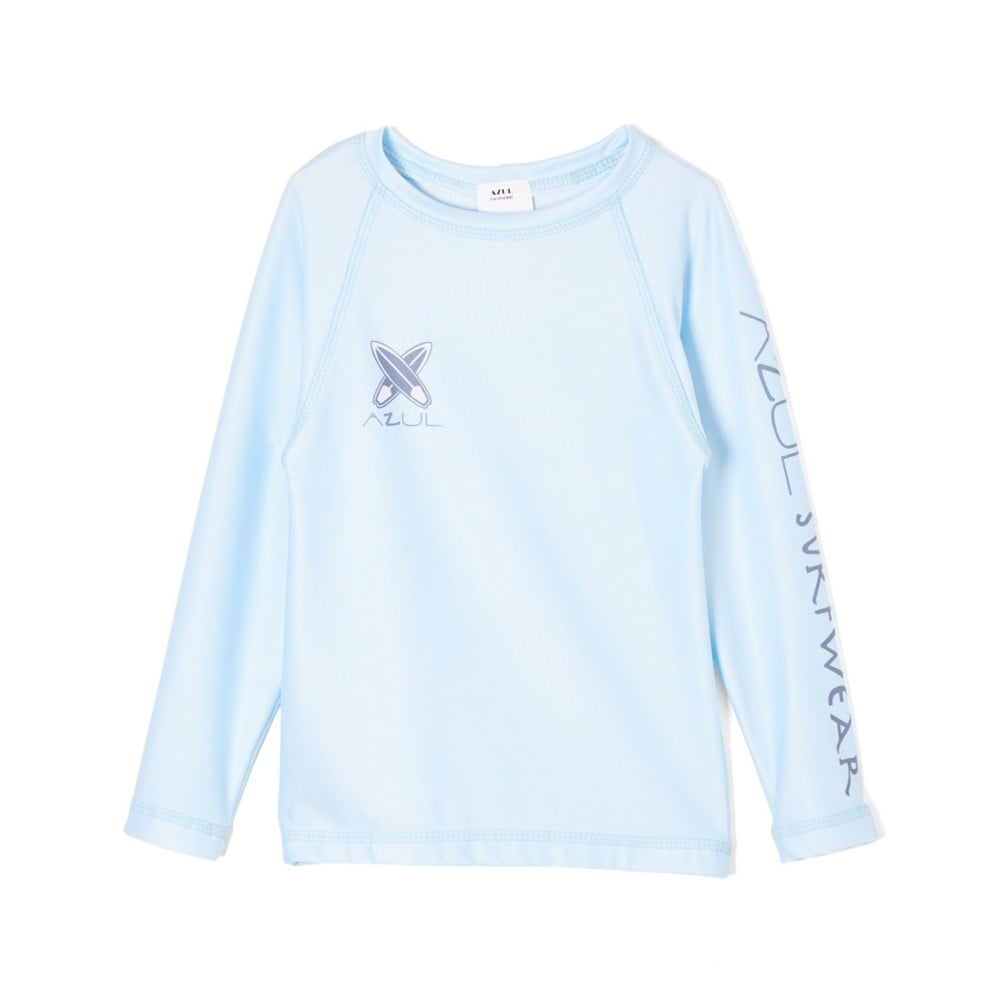 Azul Unisex Baby Light Blue Solid Surf Board Long Sleeve Rash Guard by Azul Swimwear