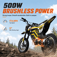 thumbnail image 3 of 36V Kids Electric Dirt Bike,Fast Speed Electric Motorcycle Up to 15 MPH & 10 Miles Long-Range, Twist Grip Throttle, Dual Suspension & Brakes for Kids Ride on Toys, Blue, 3 of 3