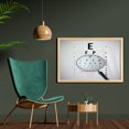 thumbnail image 2 of Eye Chart Wall Art with Frame, Modern Examining Magnifying Glass, Printed Fabric Poster for Bathroom Living Room, 35" x 23", Pale Grey Charcoal Grey, by Ambesonne, 2 of 2
