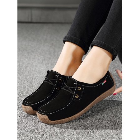 

Stitch Detail Square Toe Flats Women‘s Footwear