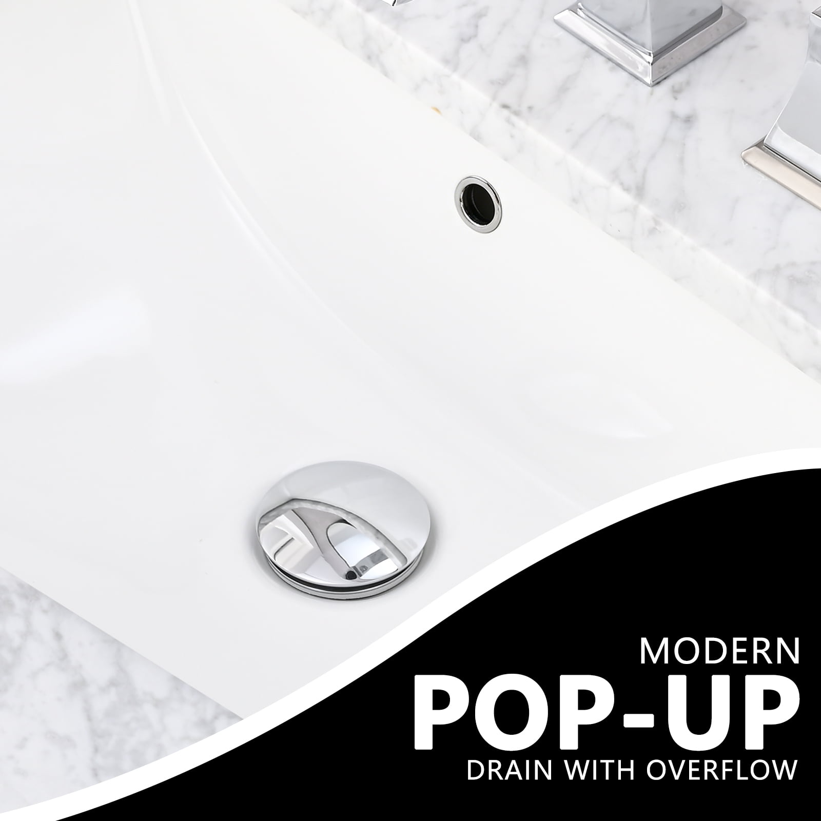 Pop-Up Bathroom Sink Drain With Overflow