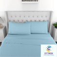 thumbnail image 4 of ERDS-Rv Draps Très Grand 72 X 80 -Rv Draps Très Grand Coton, Ensemble de Draps en Coton 4 Pcs pour Matelas jusqu'à 15 Pouces de Profondeur : Rv Très Grand 72 X 80 Pouces -Bleu Clair Uni, 4 of 4