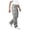 Gray, variant on Teen Boy Girl Cargo Pant with Multi Pockets Twill Chino Uniform Pants Elastic Waist Outdoor Trousers for 4-15 Years Gray 170
