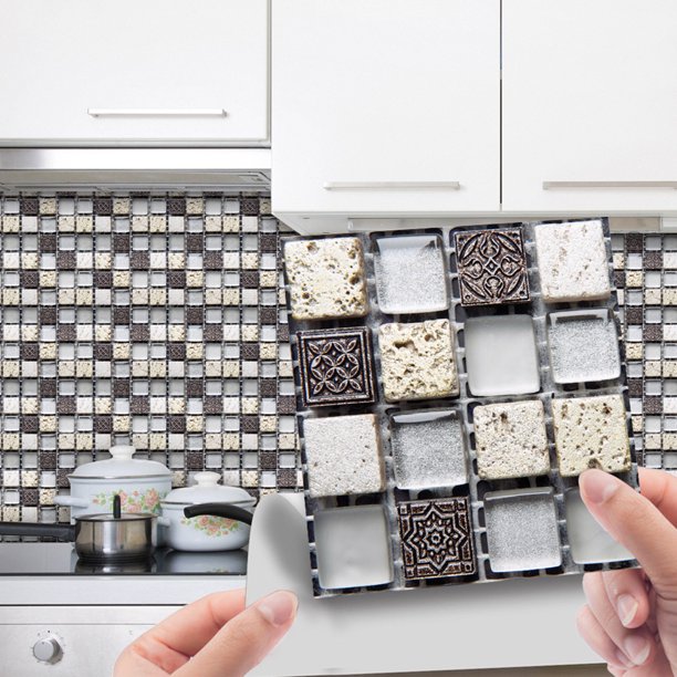 CUH Mosaic Vintage Peel And Stick Tiles DIY Decals Self Adhesive