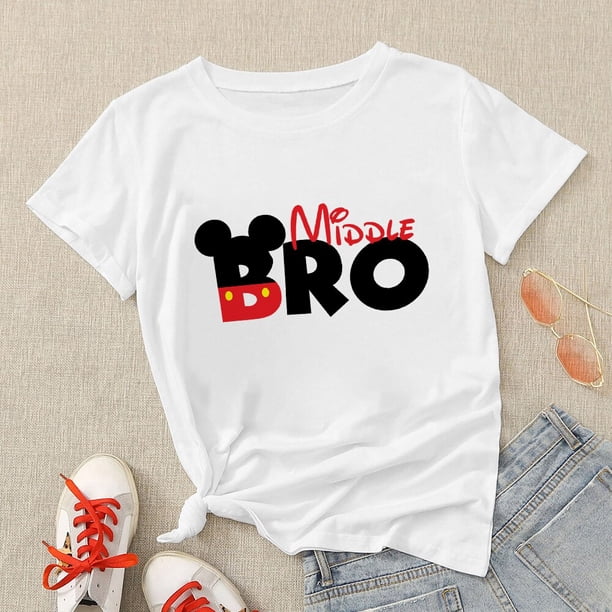Mother Kids Family Matching Outfits Mickey Mouse Disney T Shirt Dad Mom Son Daughter Clothes Fashion Bro Sis Summer T-shirts SetAldult-S(1pc) Gao Jinjia LED